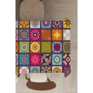 Leke Tutmayan Dokuma Elit Yıkanır Leke Tutmayan Kumaş Çini Desenli Masa Örtüsü MSO109