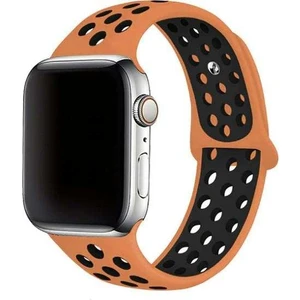  Apsuwa Apple Watch Nike 5 44MM Uyumlu Kordon Rex Antialerjik Spor Saat Kordonu 44/DISK02--TURUNCU-SIYAH