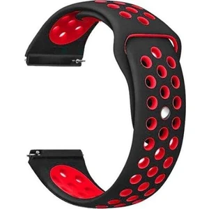  Apsuwa Huawei Watch Gt 2e 46MM Uyumlu Kordon Delikli Çift Renk Saat Kordonu 22K02--SIYAH-KIRMIZI