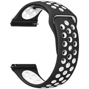  Apsuwa Huawei Watch Gt 2e 46MM Uyumlu Kordon Delikli Çift Renk Saat Kordonu 22K02--SIYAH-BEYAZ