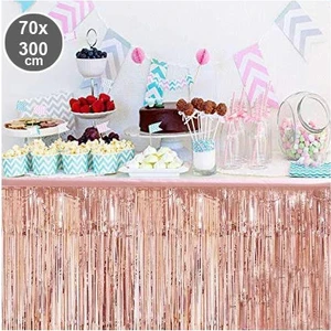Çıtı Pıtı Store Püskül Masa Eteği Rose Gold 70*300 cm