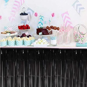 Çıtı Pıtı Store Püskül Masa Eteği Siyah 70*300 cm