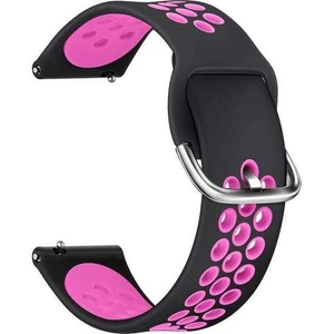  Apsuwa Samsung Galaxy Watch 3 46MM Uyumlu Kordon Ring Sport Saat Kordonu 22/K10--SIYAH-KOYU Pembe