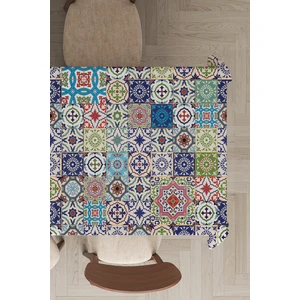 Leke Tutmayan Dokuma Elit Yıkanır Leke Tutmayan Kumaş Çini Desenli Masa Örtüsü MSO197