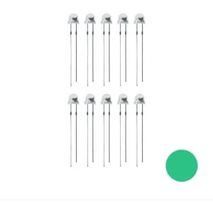 4.8mm Yeşil Mantar LED Paketi - 10 Adet