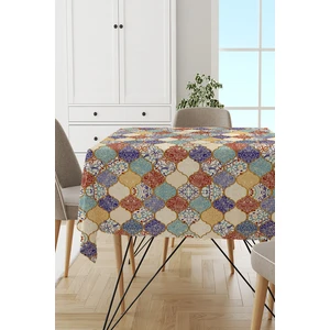 Leke Tutmayan Dokuma Elit Yıkanır Leke Tutmayan Kumaş Çini Desenli Masa Örtüsü MSO200