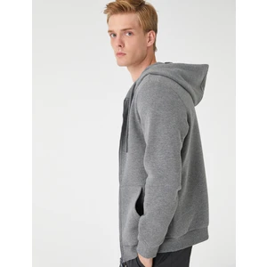 Fermuarlı Kapşonlu Sweatshirt