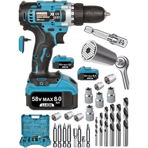 58V 5Ah Lion Akülü Şarjlı Vidalama Matkap ve Gator Grip 3'lü Set