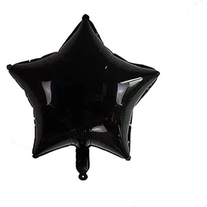 Patladı Gitti Siyah Yıldız Folyo Balon 45 cm - Bebek Çocuk Parti Kutlama