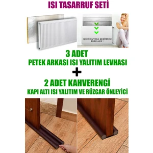 Ankaflex 3 Adet Kalorifer Peteği Arkası Isı Yalıtım Levhası ve 2 Adet Kapı Altı Rüzgar ve Ses Önleyici