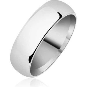 6 mm Düz Bombeli Gümüş Alyans