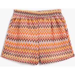 Etnik Desenli Mini Şort