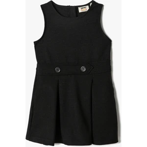 Koton Basic Pileli Elbise Düğme Detaylı Kolsuz