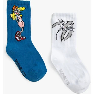 2'li Bugs Bunny Baskılı Çorap Seti Lisanslı