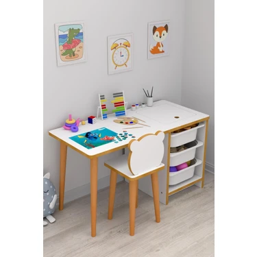 Pratico Soho - Çocuk Çalışma Masası Oyun Ve Etkinlik Masası Beyaz