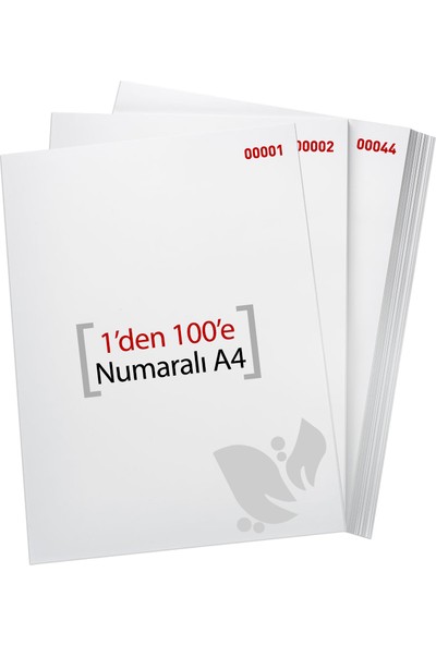 Eren A4 Numaralı Kağıt 1-100 / 80 Gr