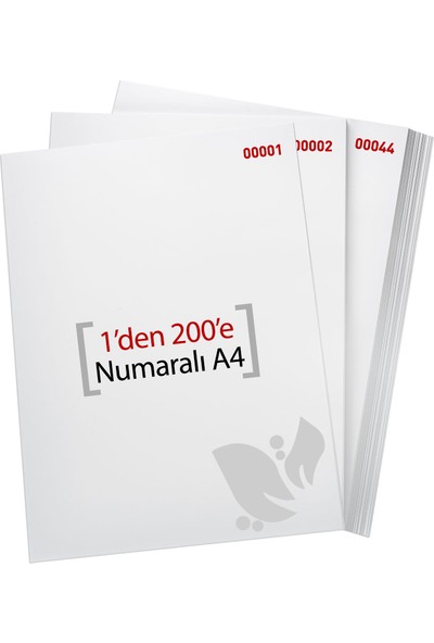 Eren A4 Numaralı Kağıt 1-200 / 80 Gr