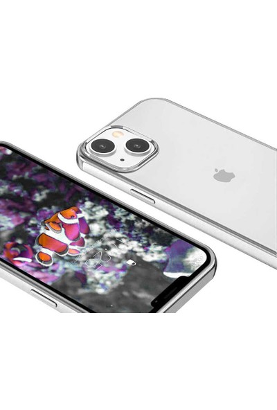 Ankacep Apple iPhone 13 Mini Kılıf Arkası Şeffaf Kenarları Renkli Pixel Kapak