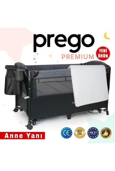 Prego Premium Anne Yanı Oyun Parkı 70*120 cm + Yatak