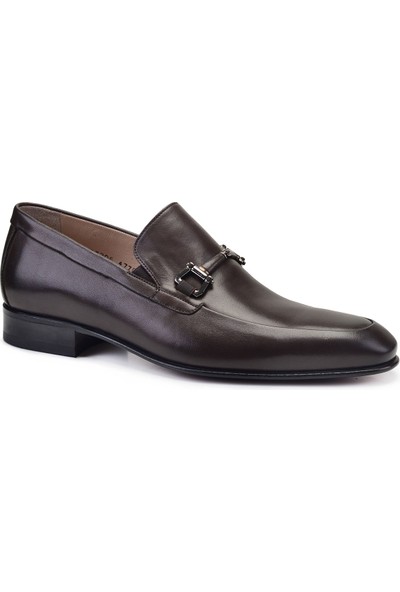 Nevzat Onay Kahverengi Klasik Loafer Kösele Erkek Ayakkabı -10785-