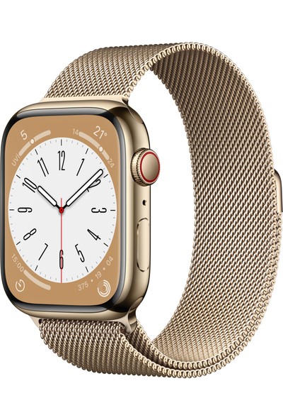 Apple Watch Series 8 Gps + Cellular 45MM Gold Stainless Steel Case With Gold Milanese Loop MNKQ3TU/A