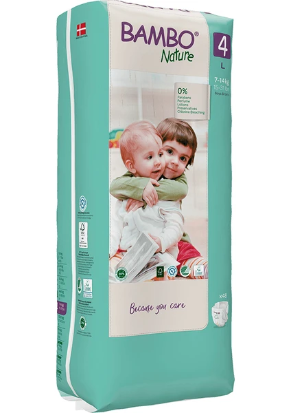 Bambo Nature No:4 Tall Ekolojik Bebek Bezi 7-14 kg 48'li