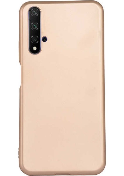 Huawei Honor 20 Kılıf Premier Silikon Esnek Koruma+Nano Glass Gold