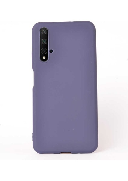 Huawei Honor 20 Kılıf Premier Silikon Esnek Koruma+Nano Glass Mavi
