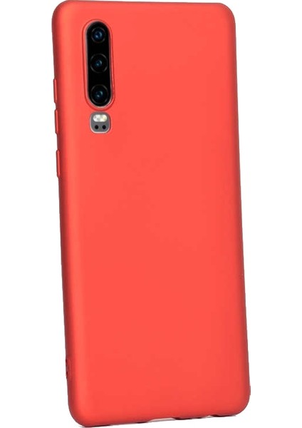 Huawei P30 Kılıf Premier Silikon Esnek Koruma+Nano Glass Kırmızı