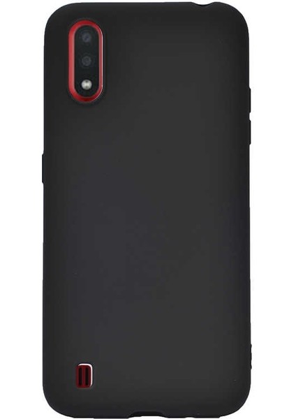 Samsung Galaxy A01 Kılıf Premier Silikon Koruma+Nano Glass Siyah