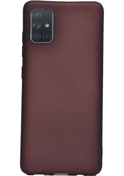 Samsung Galaxy A71 Kılıf Premier Silikon Koruma+Nano Glass Mürdüm