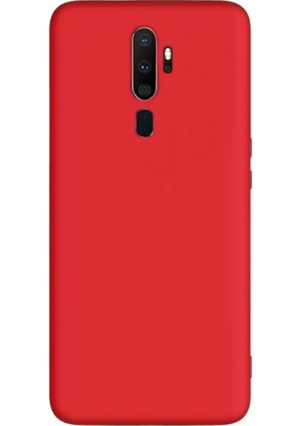 Oppo A9 2020 Kılıf Premier Silikon Esnek Koruma+Nano Glass Kırmızı