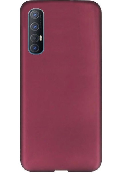 Oppo Reno 3 Pro Kılıf Premier Silikon Koruma+Nano Glass Mürdüm