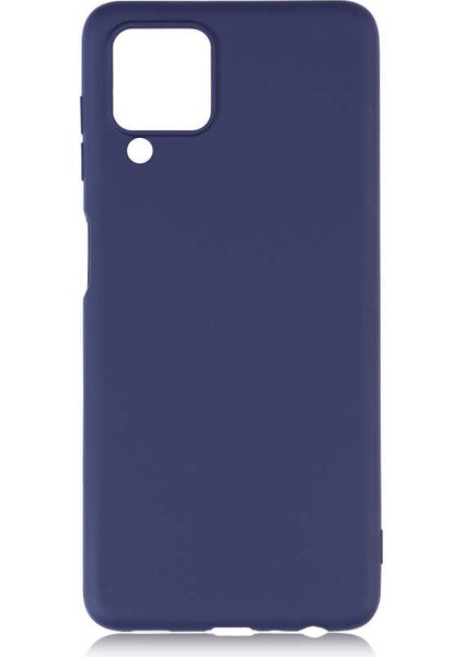 Samsung Galaxy M22 Kılıf Mat Korumalı Soft Premier Silikon + Nano Glass Lacivert
