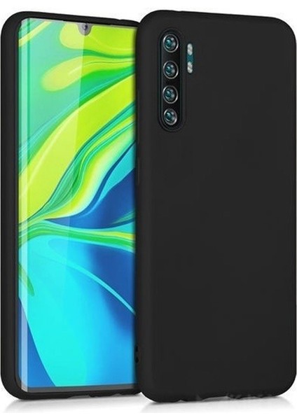 Xiaomi Mi Note 10 Lite Kılıf Premier Silikon + Full Fiber Nano Siyah