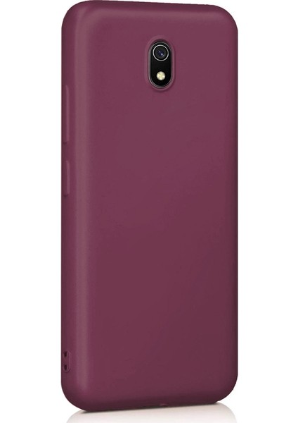 Xiaomi Redmi 8A Kılıf Premier Silikon Esnek Koruma+Nano Glass Mürdüm