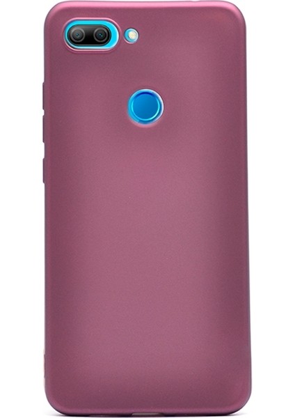 Xiaomi Mi 8 Lite Kılıf Premier Silikon Koruma+Nano Glass Mürdüm