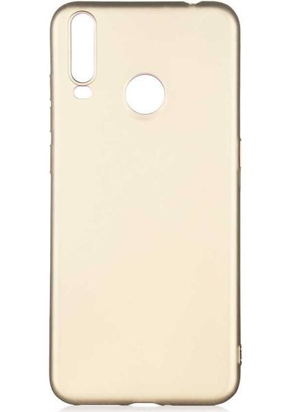 General Mobile Gm 10 Kılıf Premier Mat Silikon Esnek Koruma+Nano Glass Gold