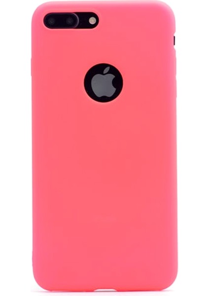 Apple iPhone 8 Plus Kılıf Premier Silikon+Nano Cam Koruyucu Pembe