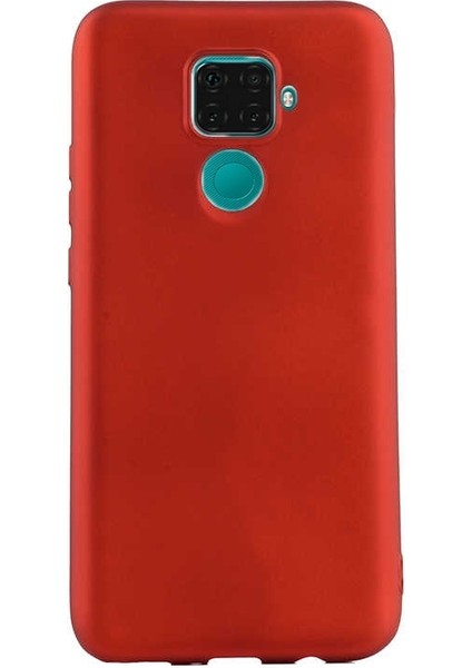 Huawei Mate 30 Lite Kılıf Premier Silikon Esnek Koruma+Nano Glass Kırmızı