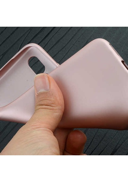 Meizu Note 9 Kılıf Premier Silikon Esnek Koruma+Nano Glass Gold