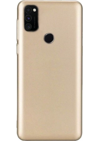 Samsung Galaxy M30S Kılıf Premier Silikon Esnek Koruma+Nano Glass Gold