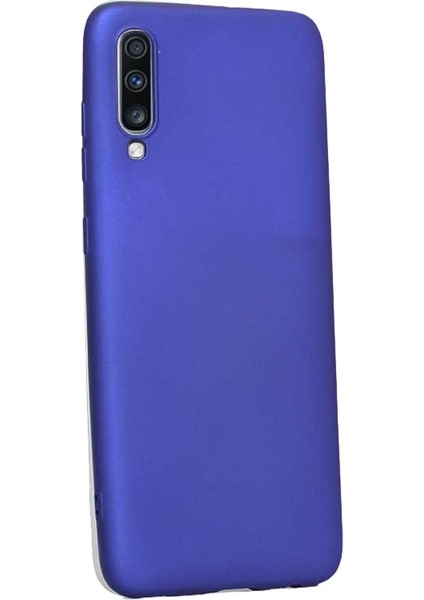 Samsung Galaxy A70 Kılıf Premier Silikon Koruma+Nano Glass Mavi
