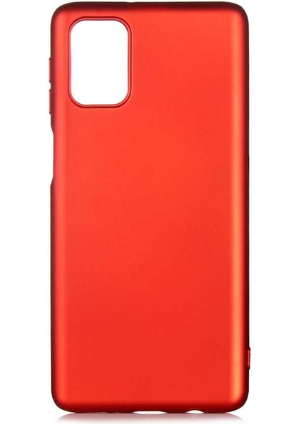 Apsuwa Samsung Galaxy M31S Kılıf Premier Silikon Koruma+Nano Glass Kırmızı
