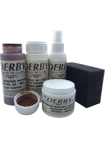 Deri Direksiyon Deri Döşeme Boyası 5'li Set Standart Renkler
