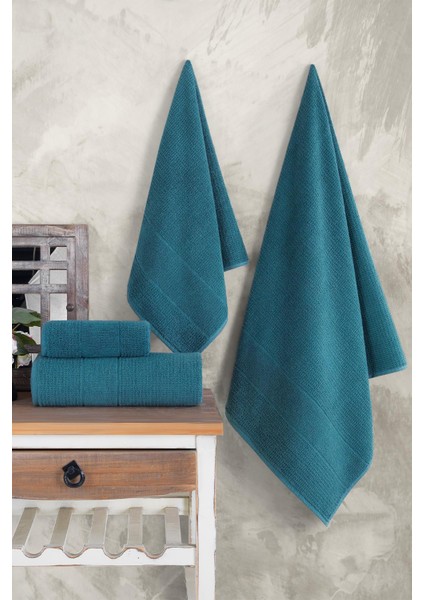 Royality 50 x 90 - 70 x 140 cm 4'lü Banyo Havlu Seti, %100 Pamuklu Havlu Takımı