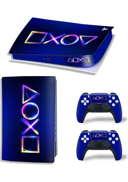 Mor Arkaplan Sanatsal Konroller Playstation 5 Dijital versiyon Sticker Kaplama Seti