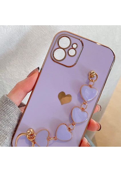 iPhone 11 6.1inç Kılıf Kalp Bileklik Tutuculu Lüx Silikon Askılı Kılıf fiyatları