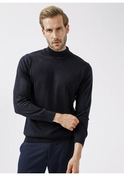 Yarım Balıkçı Yaka Düz Lacivert Erkek Kazak TR2013700251 modelleri