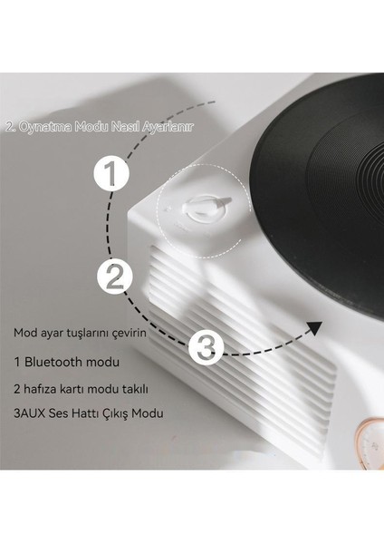 Eski Vinil Plak Kablosuz Taşınabilir Bluetooth Hoparlör(Yurt Dışından) modelleri